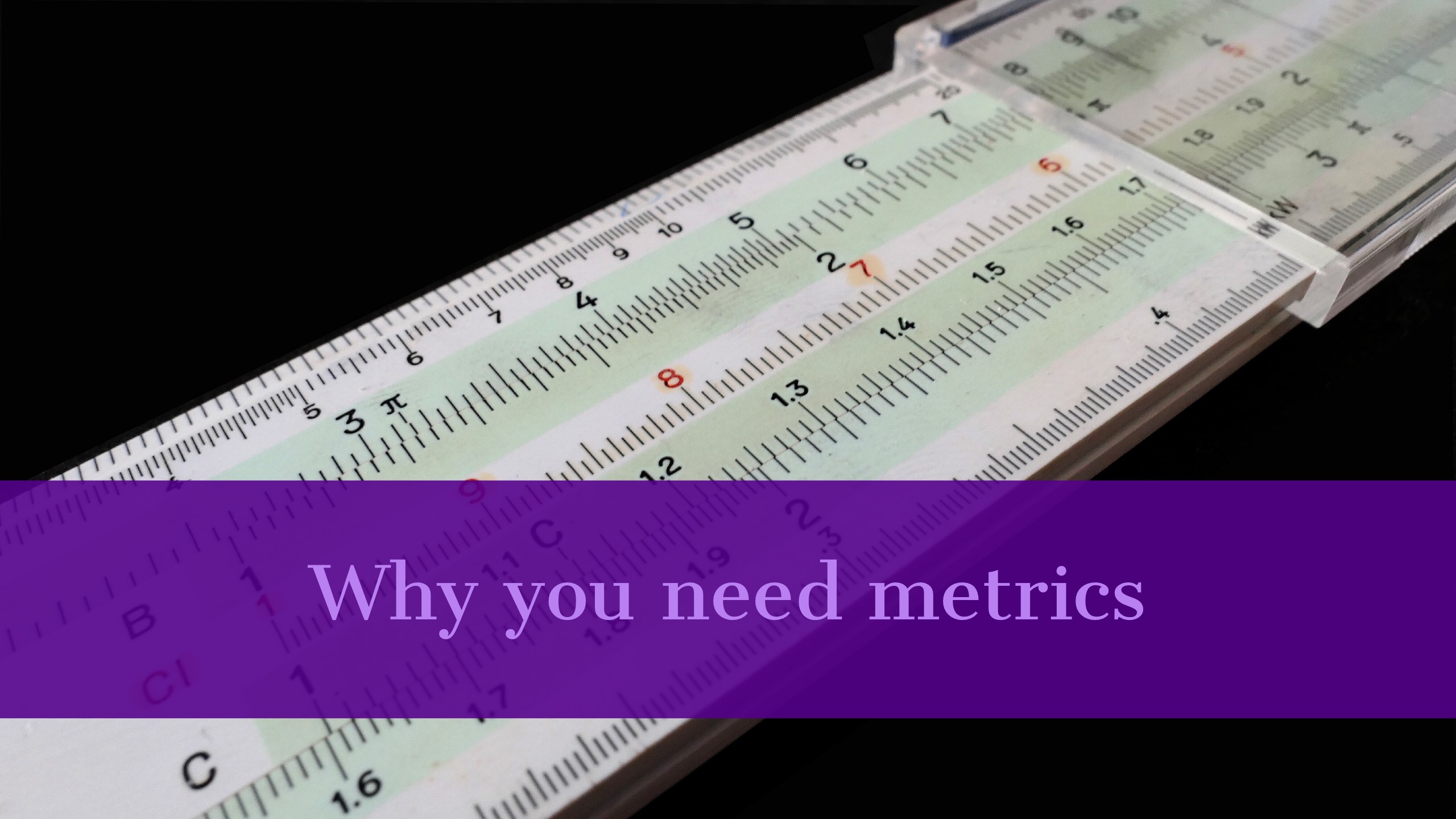 An old fashioned slide rule symbolises metrics