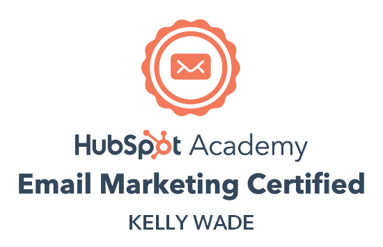 Certificate that proves Kelly has passed the HubSpot Academy Email Marketing certification