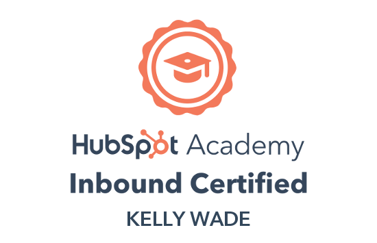 Certificate that proves Kelly has passed the HubSpot Academy Inbound marketing certification
