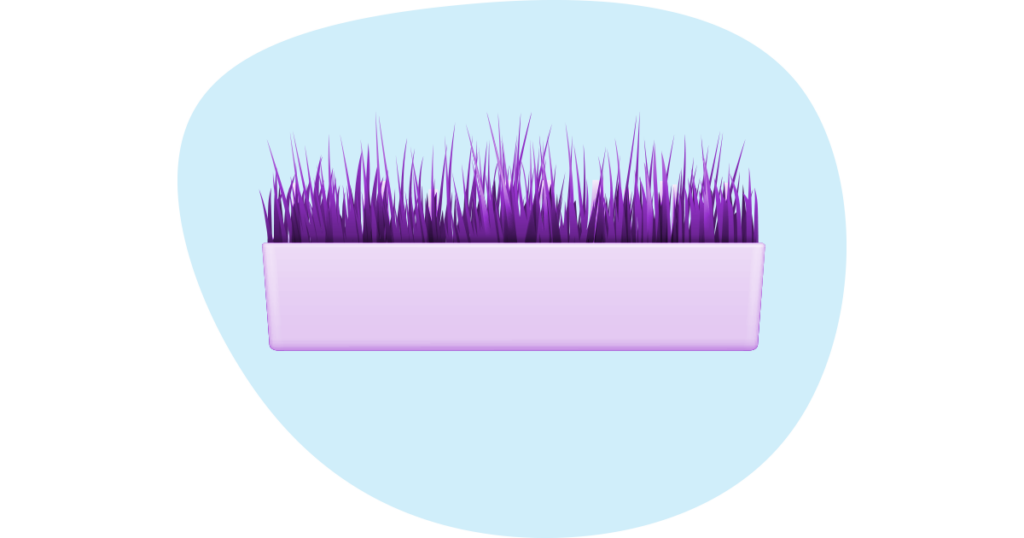 An illustration of a grass like plant on rectangular pot 
