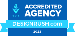 Text in the image reads: accredited agency design rush.com 2023.