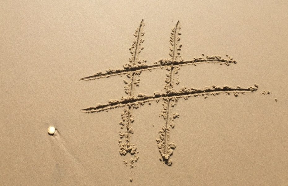 Hashtag in the sand