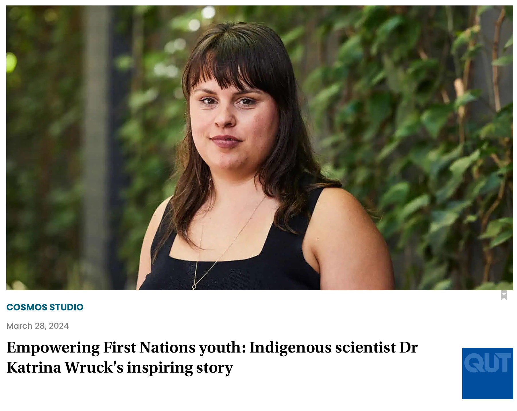 Trailblazing Indigenous scientist — Article | K. M. Wade 