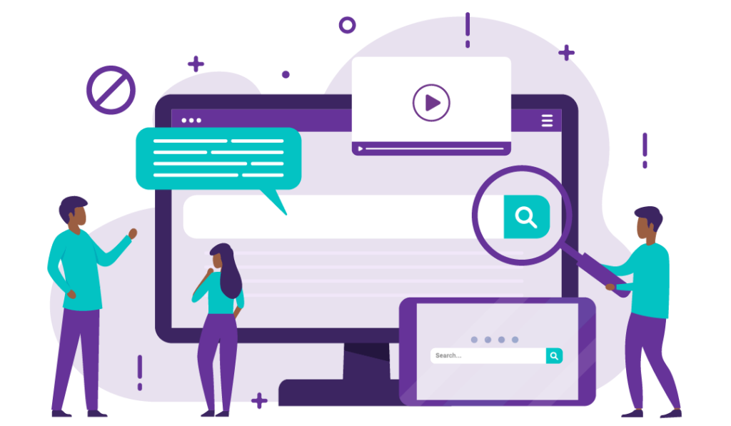 Three people pondering a new backlink strategy